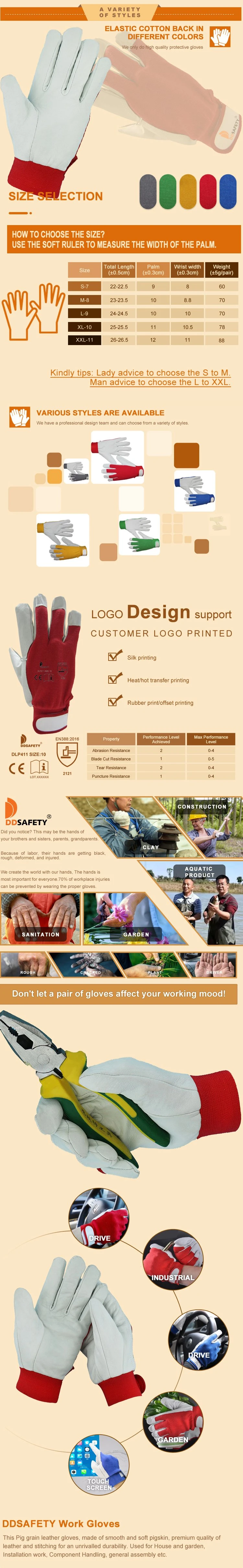 Wholesale Custom 16&quot; Firefighter Gloves Red Fireproof Cowhide Leather Safety Work Welder Gloves High Temperature Using CE 2122