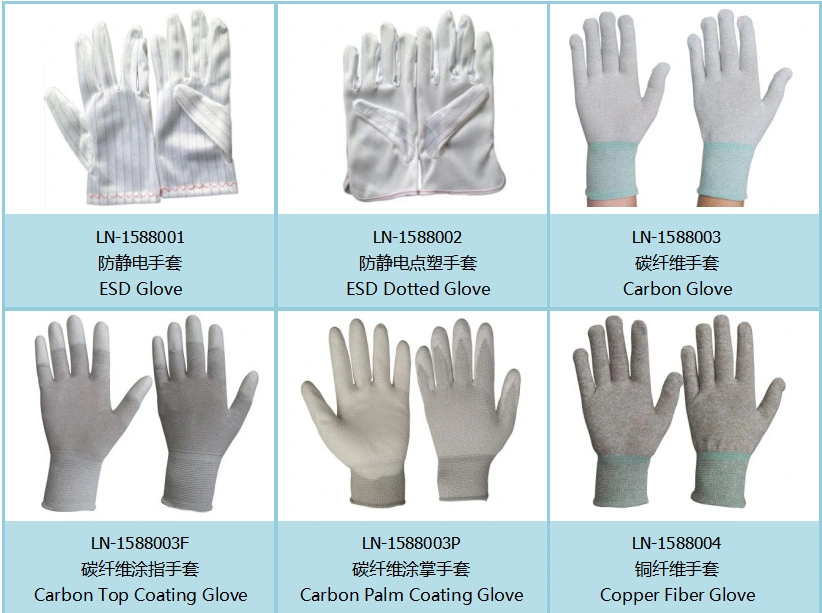 Anti-Static ESD Disposable Copper Top Coating Gloves Ln-1588004f