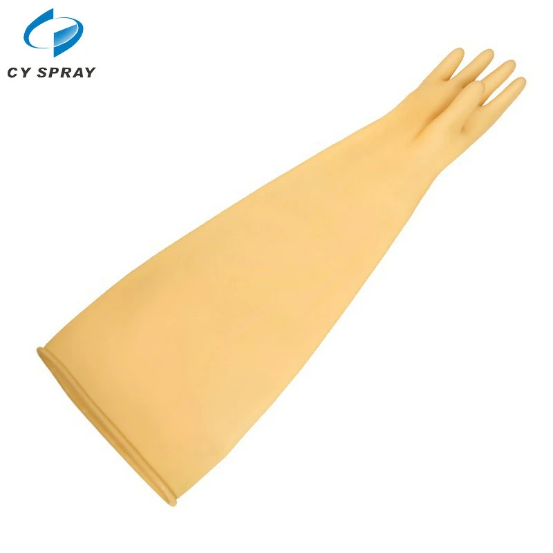 Black Abrasive Sandblast Chemical Resistant Rubber Gloves